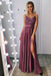 Spaghetti Straps Floor Length Prom Dress with Appliques Beading, A Line Long Formal Dress N2460