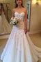 Elegant Sweetheart Wedding Dress with Lace Appliques, Strapless Bridal Dresses UQ2082