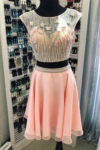 neiman marcus homecoming dresses 2 Piece Homecoming Dress,Cap Sleeves Homecoming Dress,Short Prom dress –  Simidress main image 0