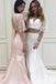 Two Piece Beach Wedding Dress with Lace, 2 Piece Mermaid V Neck Prom Dresses UQ1785