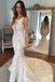 Delicate Square Sleeveless Illusion Back Court Train Lace Mermaid Wedding Dresses UQ2421