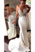 Sexy Spaghetti Straps Mermaid Beach Wedding Dresses, Long Prom Dress with Lace UQ1789