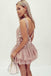 Unique Sleeveless Tulle Homecoming Cocktail Dress with Appliques, Mini Prom Dress UQ1899