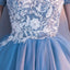 A Line Off The Shoulder Applique Short Homecoming Dress, Puffy Cocktail Dresses UQ1947