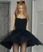 Red Straps Tulle Sweet 16 Dresses, A Line Cute Sleeveless Mini Homecoming Dress UQ1958