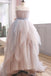 Blush Pink Spaghetti Straps Layers Flower Girl Dress with Train, Cute Flower Girl Dress UF081