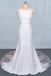 Simple Mermaid Sleeveless Wedding Dress with Lace, Sexy Backless Bridal Dress N2355
