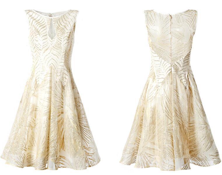 Gorgeous A Line Knee Length Homecoming Dress with Rhinestones, Princess Party Dress UQ1982