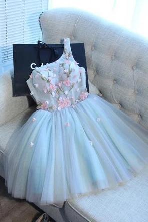 A Line One Shoulder Juniors Tulle Homecoming Dresses, Cute Graduation cherishgirls A Line One Shoulder Juniors Tulle Homecoming Dresses, Cute Graduation cherishgirls