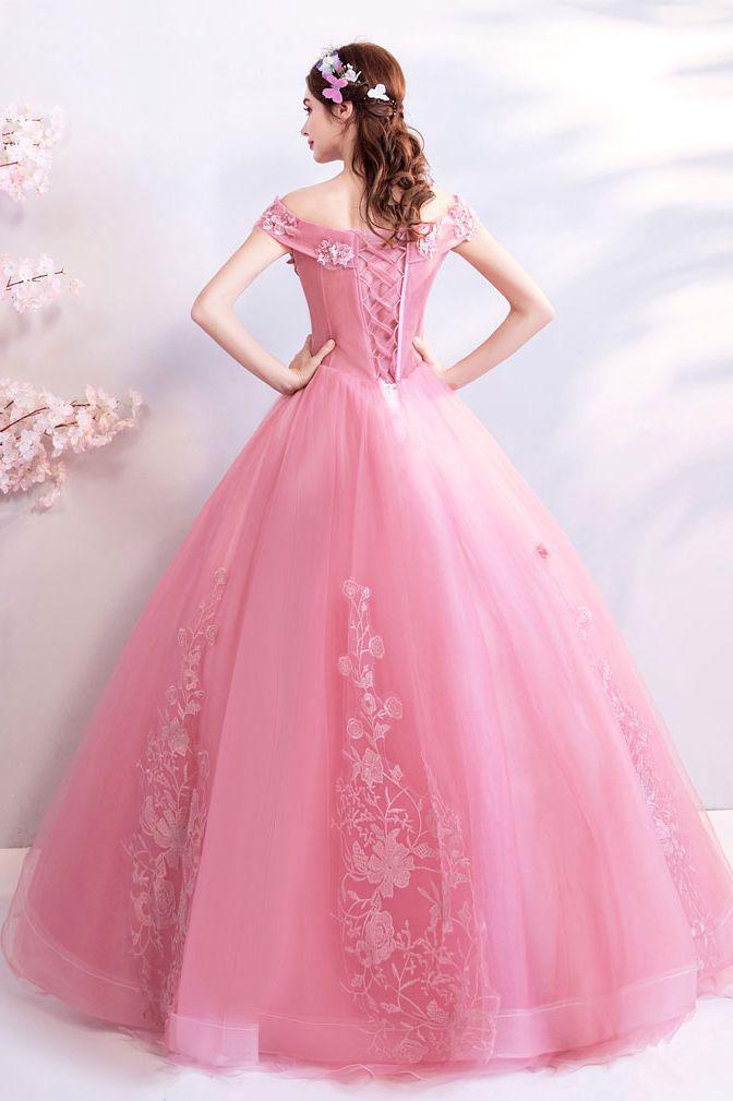 Pink powder Flounce dress with tulle - Buy Online