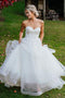 Charming Sweetheart Tulle Wedding Dresses, Puffy Backless Beach Wedding Gown UQ1771