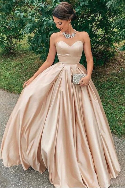 Chic Sweetheart Simple Long A-line Prom Dresses Modest Long Women Dres cherishgirls Chic Sweetheart Simple Long A-line Prom Dresses Modest Long Women Dres cherishgirls