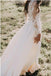 Long Sleeve Rustic Weding Dresses Lace Appliqued Ivory Chiffon Beach Wedding Dress UQ2013