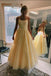 Spaghetti Straps Floor Length Tulle Prom Dress with Lace Appliques UQ2451
